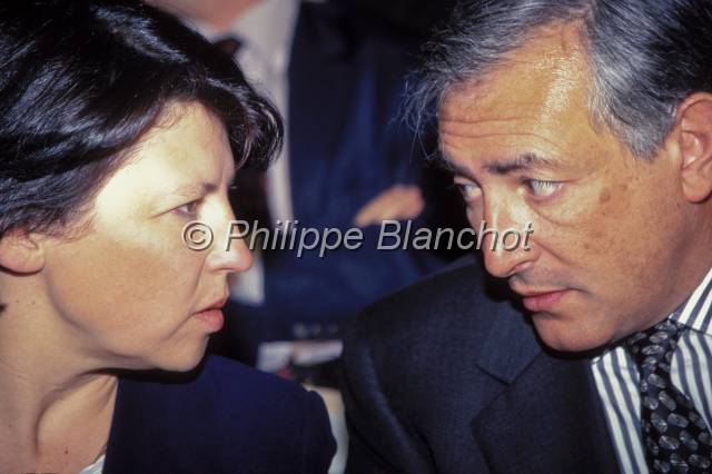 aubry et dsk.JPG - Martine Aubry, ministre de l'Emploi et de la Solidarité de 1997 à 2000etDominique Strauss-Kahn, maire de Sarcelles en 1995, ministre de l'Économie et des Finances de 1997 à 1999